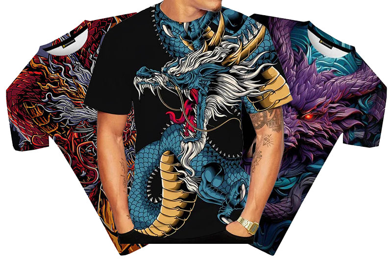 トップス TATTO LS T-SHIRT Dragon Skull Deadstock NOS vintage 80s SKULL CHINESE DRAGON TATTOO T-Shirt M/L