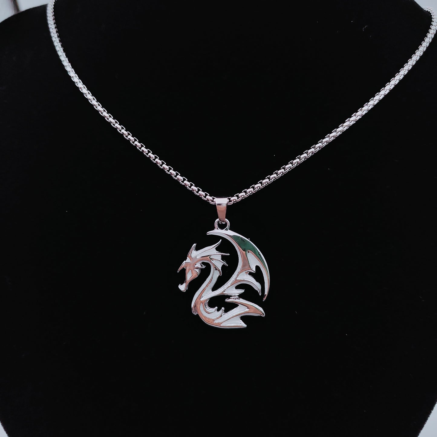Glow in the Dark Tribal Dragon Pendant and necklace