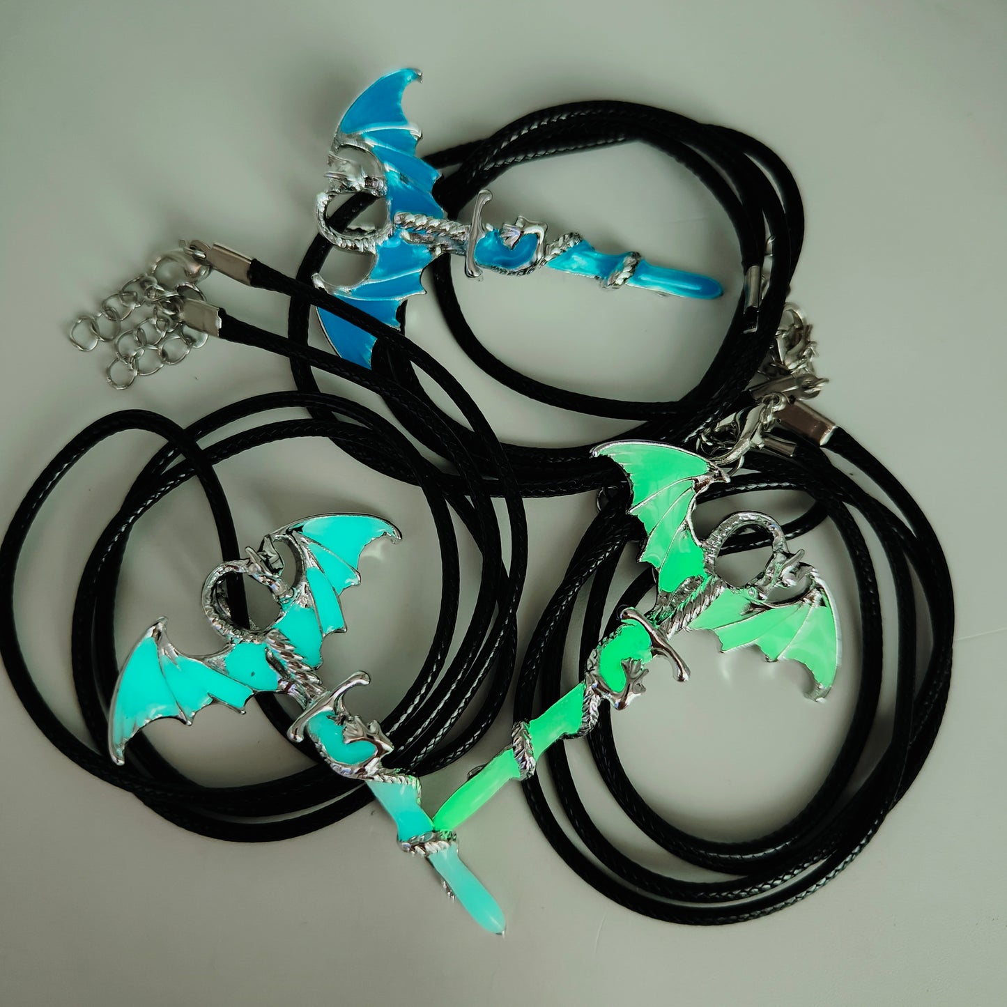 Glow in the Dark Dragon Sword Pendant and Chain