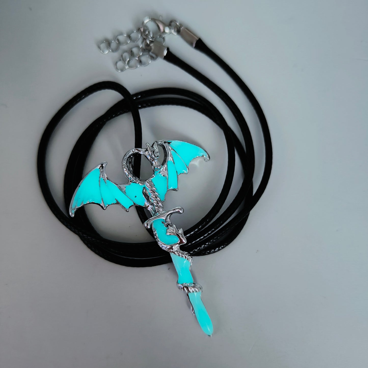 Glow in the Dark Dragon Sword Pendant and Chain