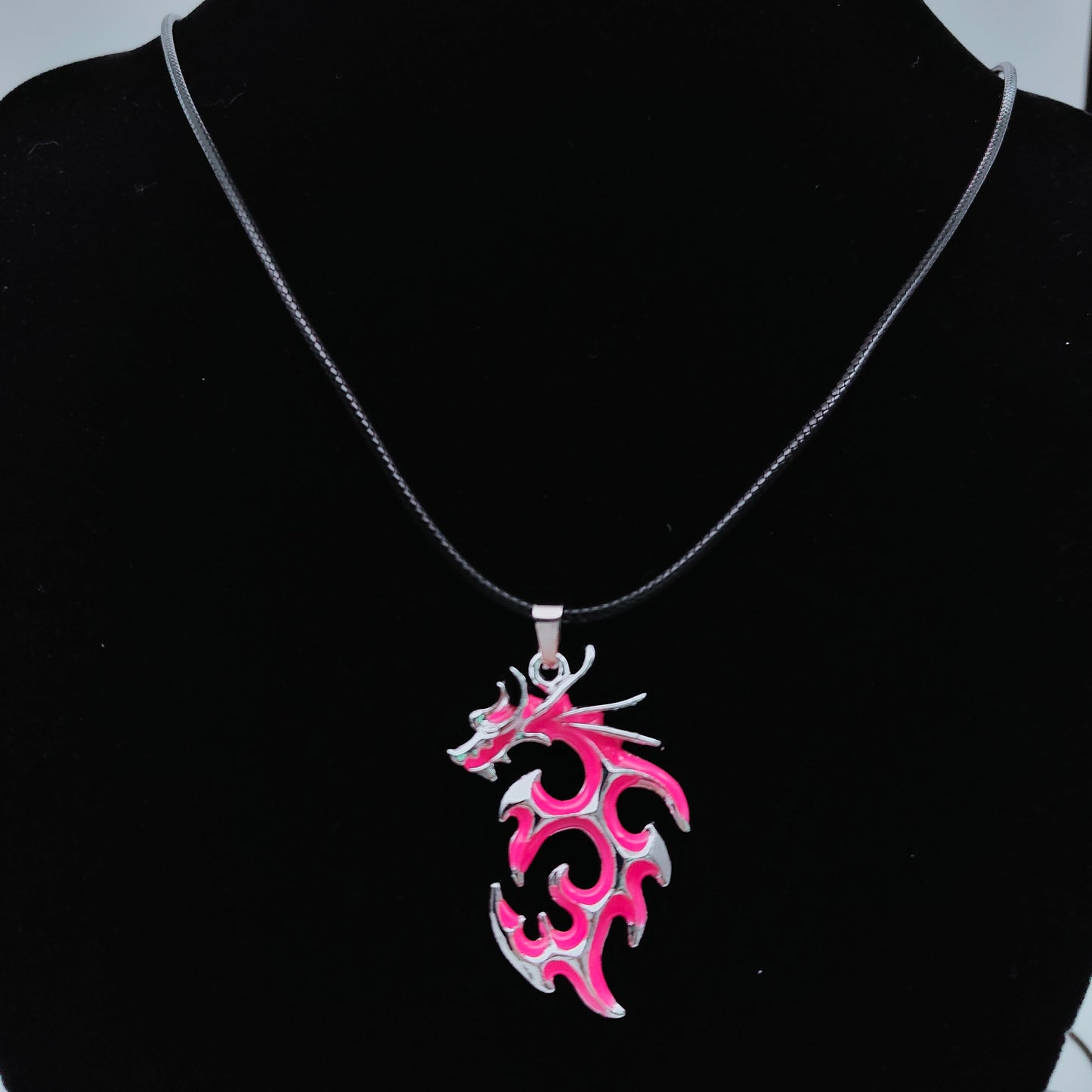 Tribal Flame Glow in the Dark Dragon Pendant and Chain