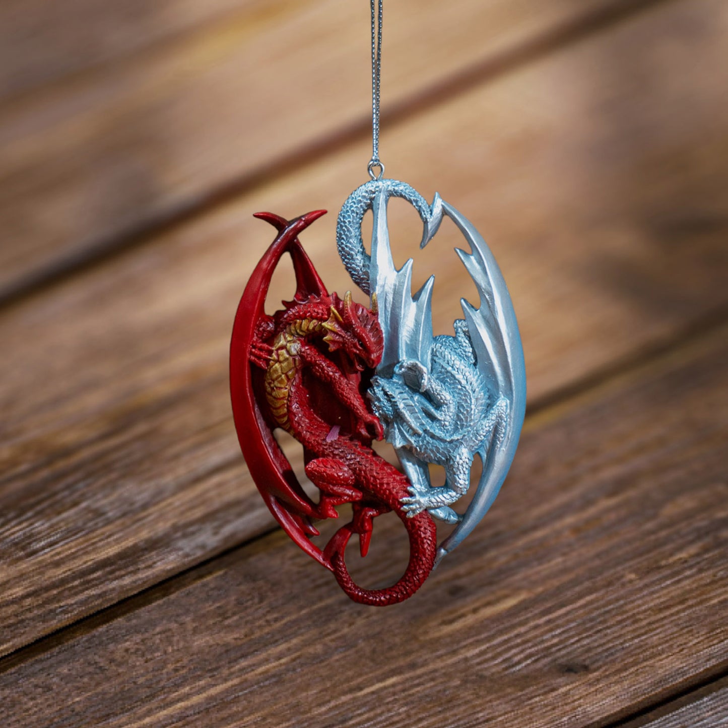 Fire and Ice Dragon Ornament by Anne Stokes