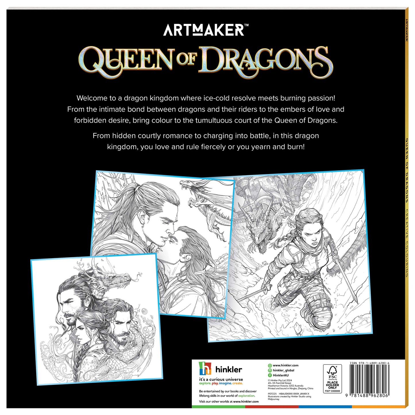 Creative Colouring Book – Queen of Dragons Fantasy Edition