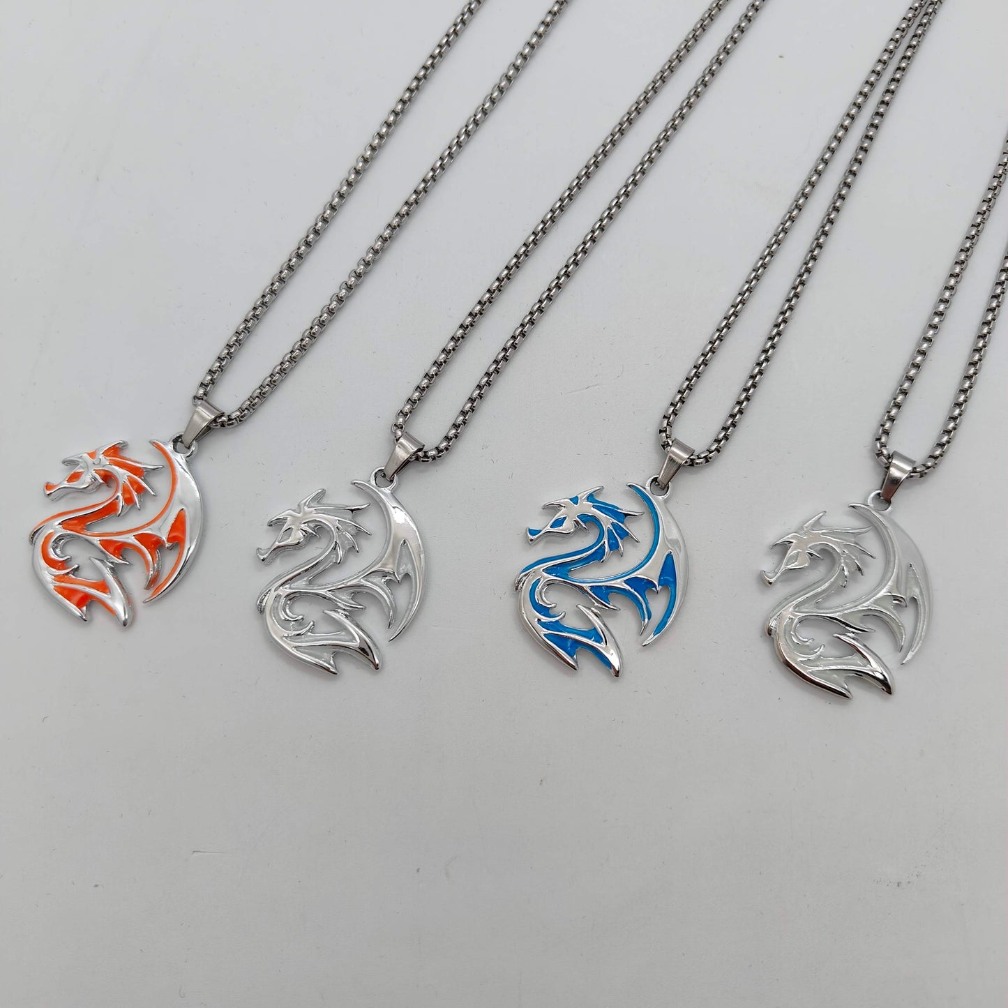 Glow in the Dark Tribal Dragon Pendant and necklace