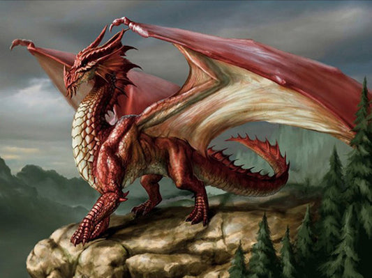 Crimson Majesty Dragon Diamond Art