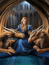 Anne Stokes Fierce Loyalty 40cm x 30cm 3D Lenticular Print
