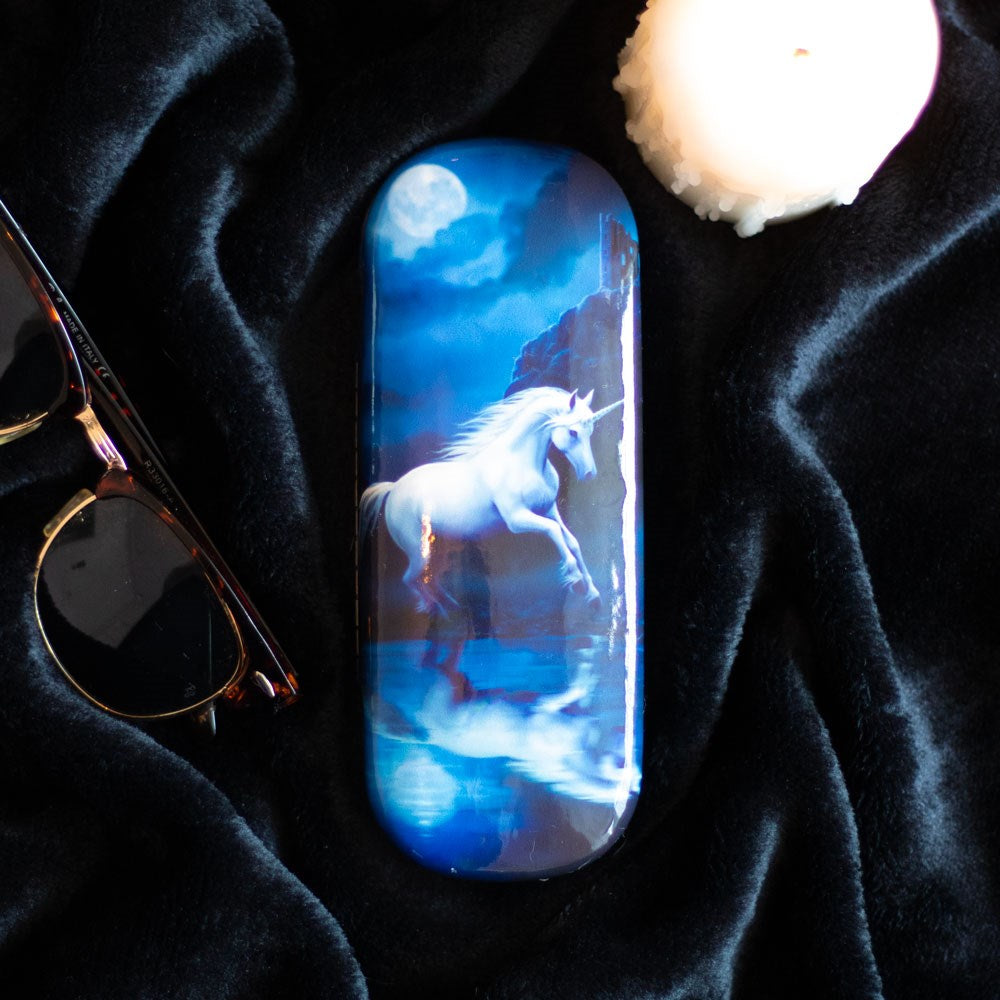 Moonlight Unicorn Glasses case by Anne Stokes