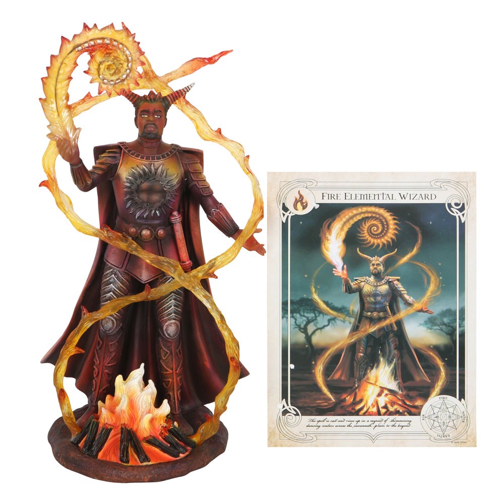 Fire Elemental Wizard Figurine by Anne Stoke
