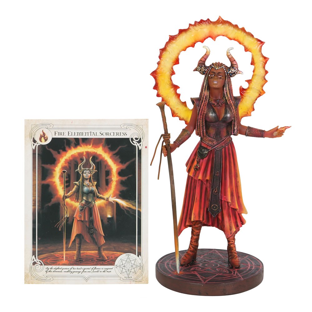Fire Elemental Sorceress Figurine by Anne Stoke