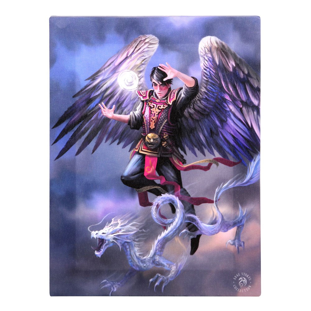 19X25CM Air Element Wizard Canvas Plaque By Anne Stokes