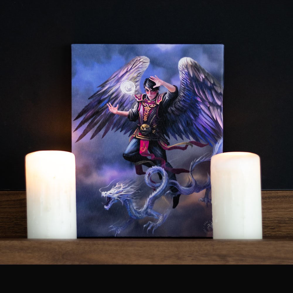 19X25CM Air Element Wizard Canvas Plaque By Anne Stokes