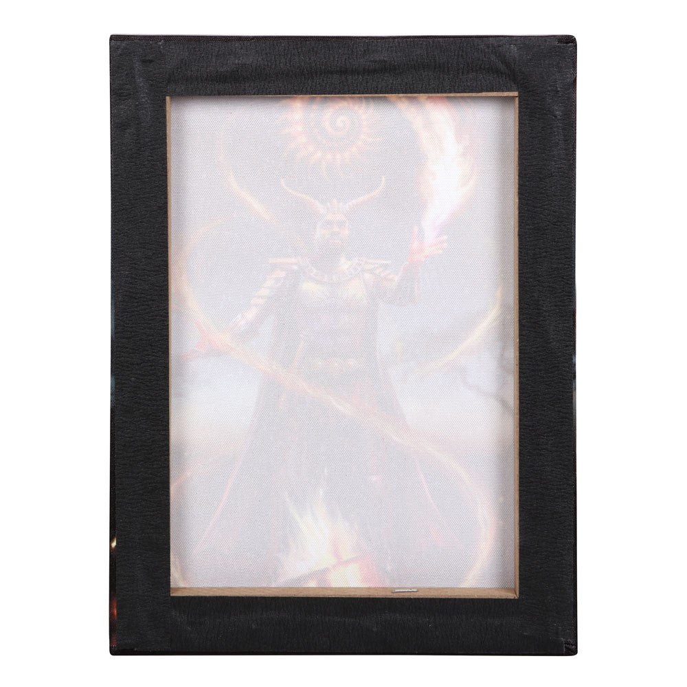 19X25CM Fire Element Wizard Canvas Plaque By Anne Stokes