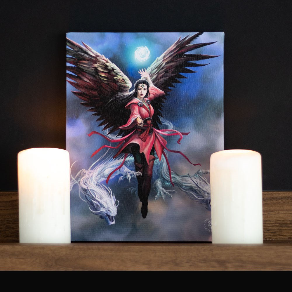 19X25CM Air Element Sorceress Canvas Plaque By Anne Stokes