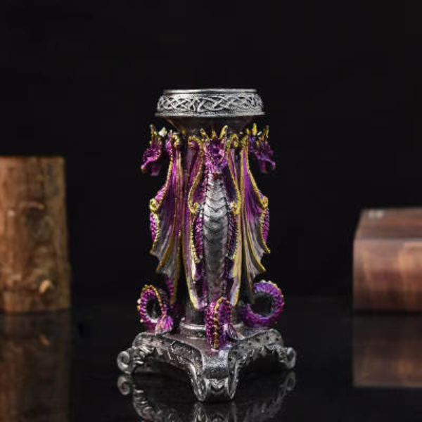 Triple Dragon Figurine Tea Light Candle Holder