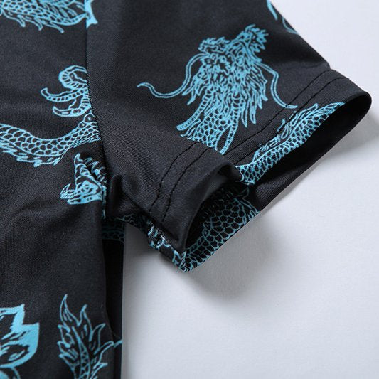 Chinese Dragon and Lotus Flower Party Dress