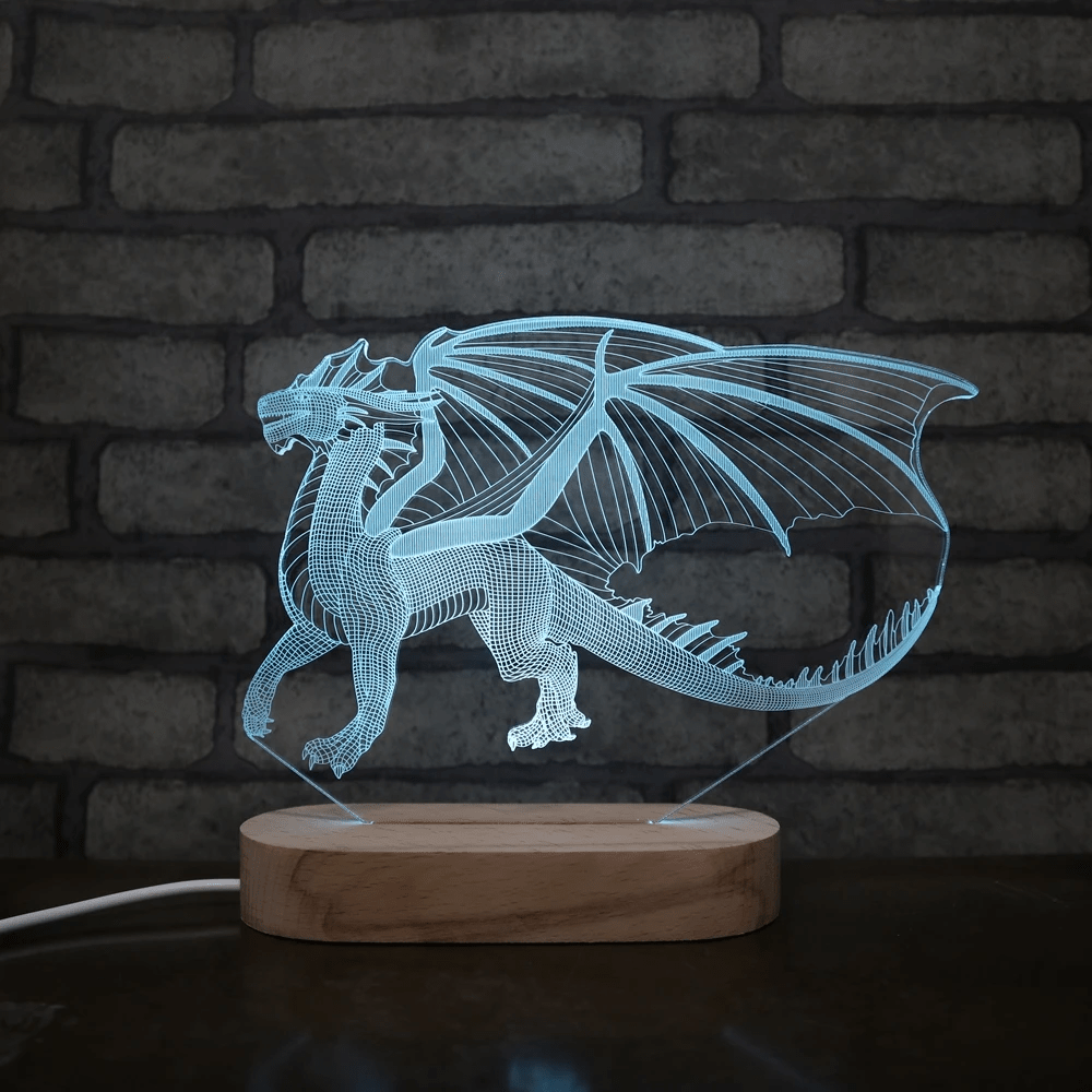 Acrylic Dragon Remote Control Night Light