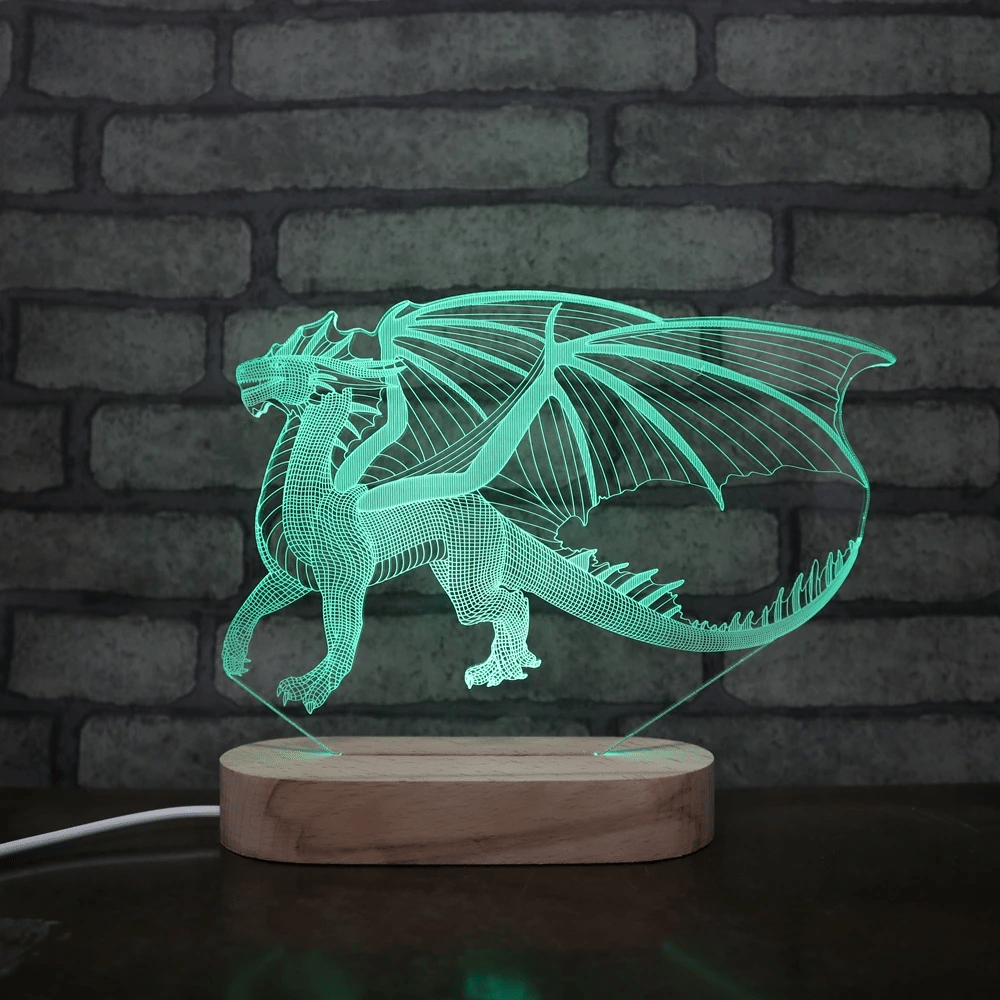 Acrylic Dragon Remote Control Night Light