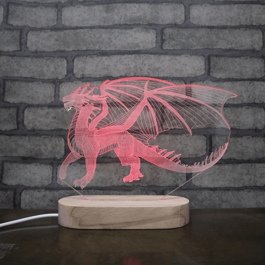 Acrylic Dragon Remote Control Night Light