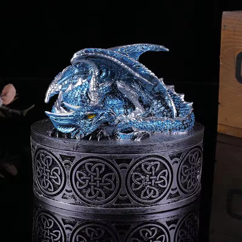 Oval Celtic Dragon Jewellery Box