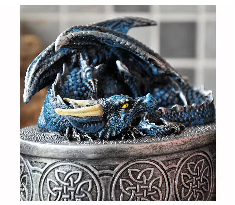 Oval Celtic Dragon Jewellery Box