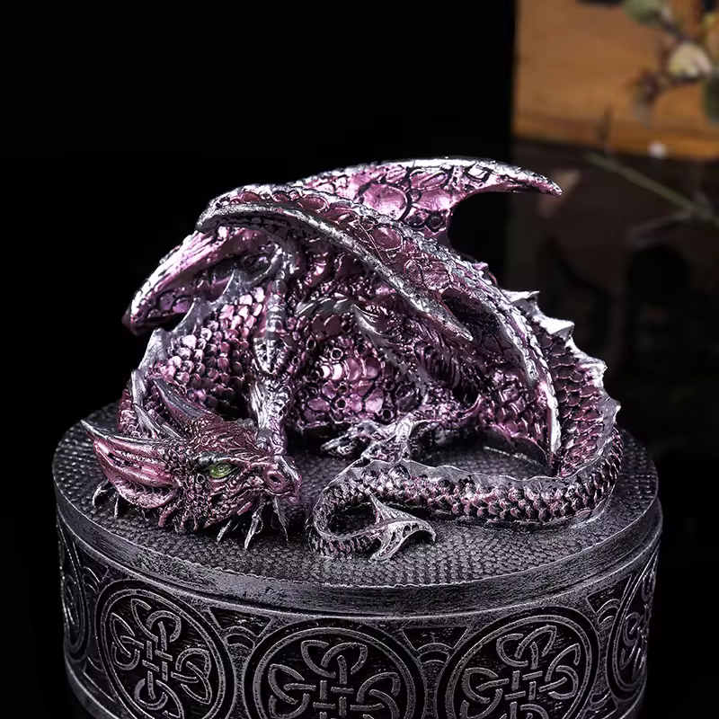 Oval Celtic Dragon Jewellery Box