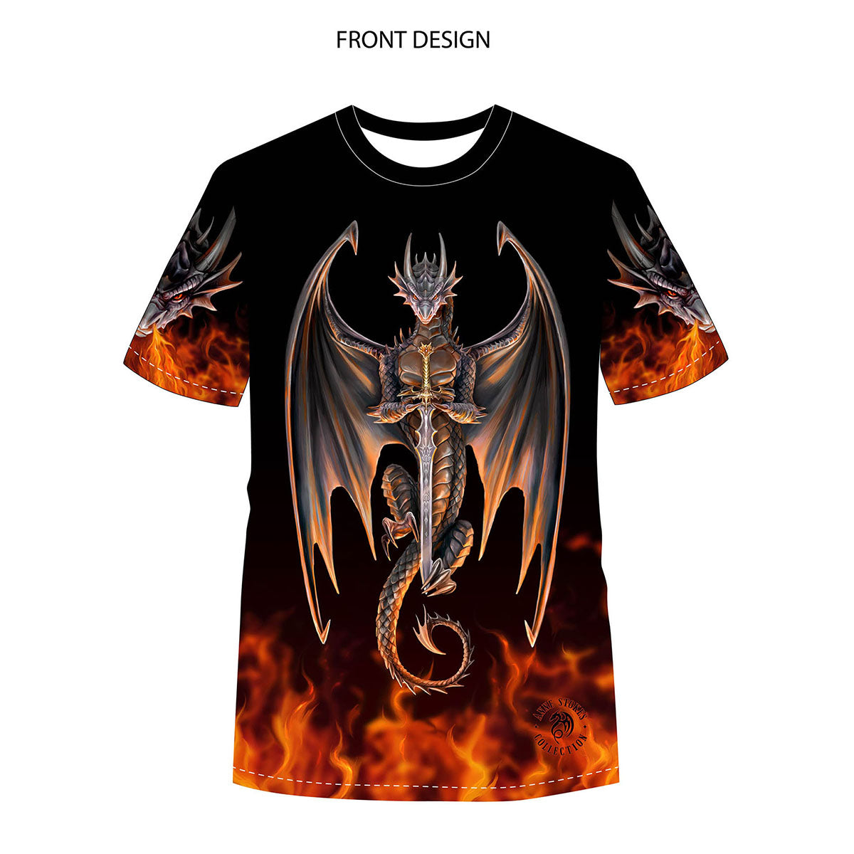 Dragon Warrior T-Shirt by Anne Stokes