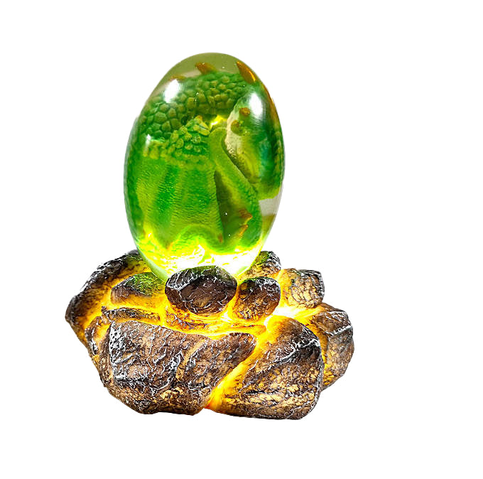Luminous Lava Dragon Egg and Rock Base