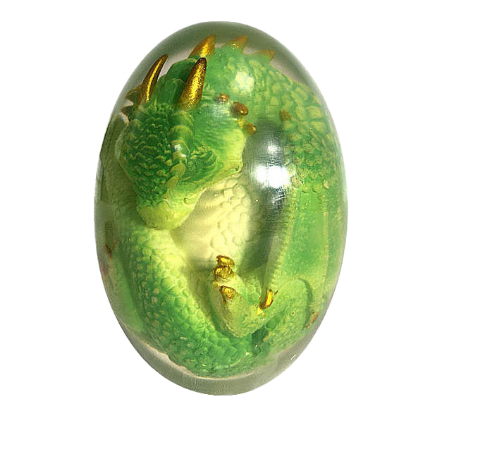 Luminous Lava Dragon Egg and Rock Base
