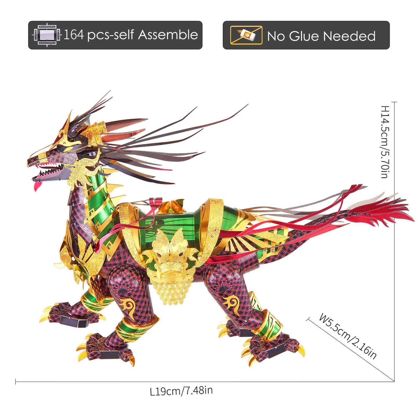 Auspicious Kirin Dragon 3D Metal Jigsaw Puzzle
