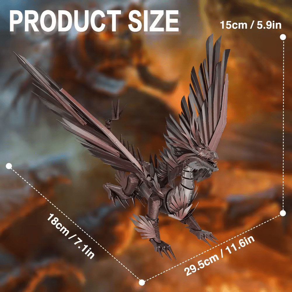 Hellstorm Dragon 3D Metal Jigsaw Puzzle