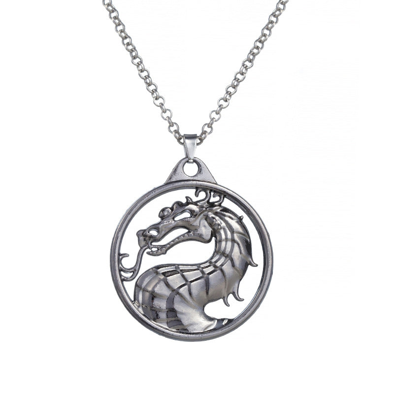 Mortal Kombat Empire Fighting Game Logo Dragon Head Necklace