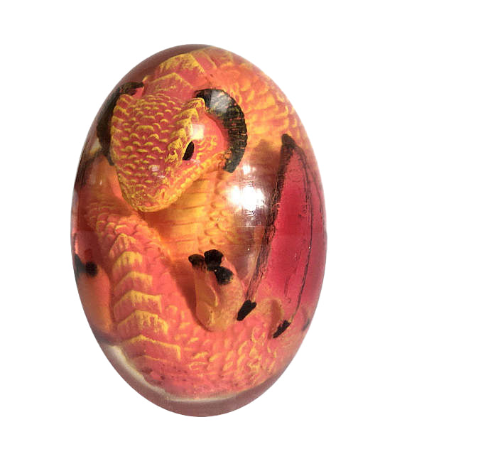 Luminous Lava Dragon Egg and Rock Base