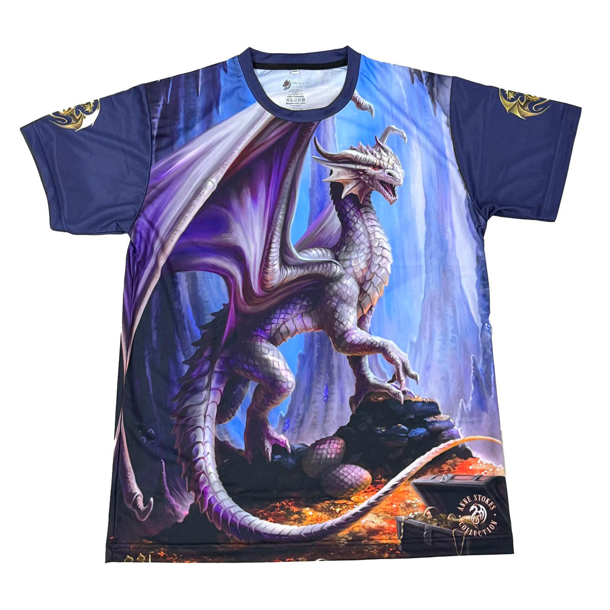 Treasure Trove Dragon T-shirt Front by Anne Stokes