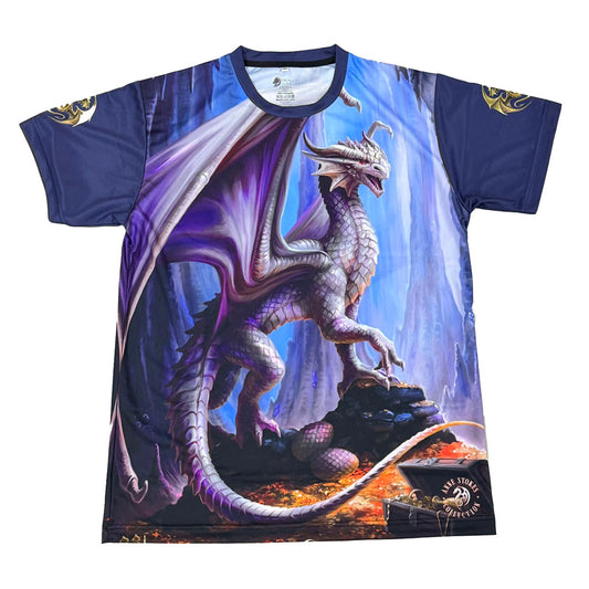 Treasure Trove Dragon T-shirt Front by Anne Stokes