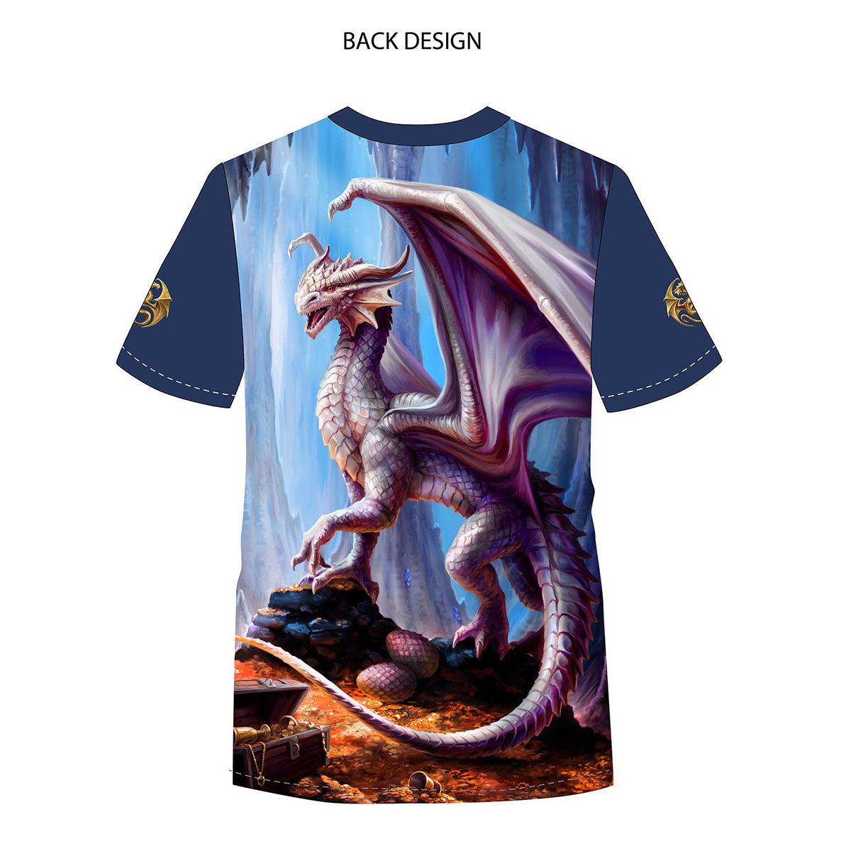 Treasure Trove Dragon Mockup T-shirt Back by Anne Stokes