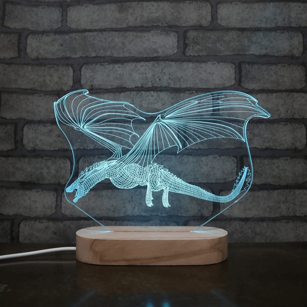 Acrylic Wyvern Dragon Remote Control Night Light