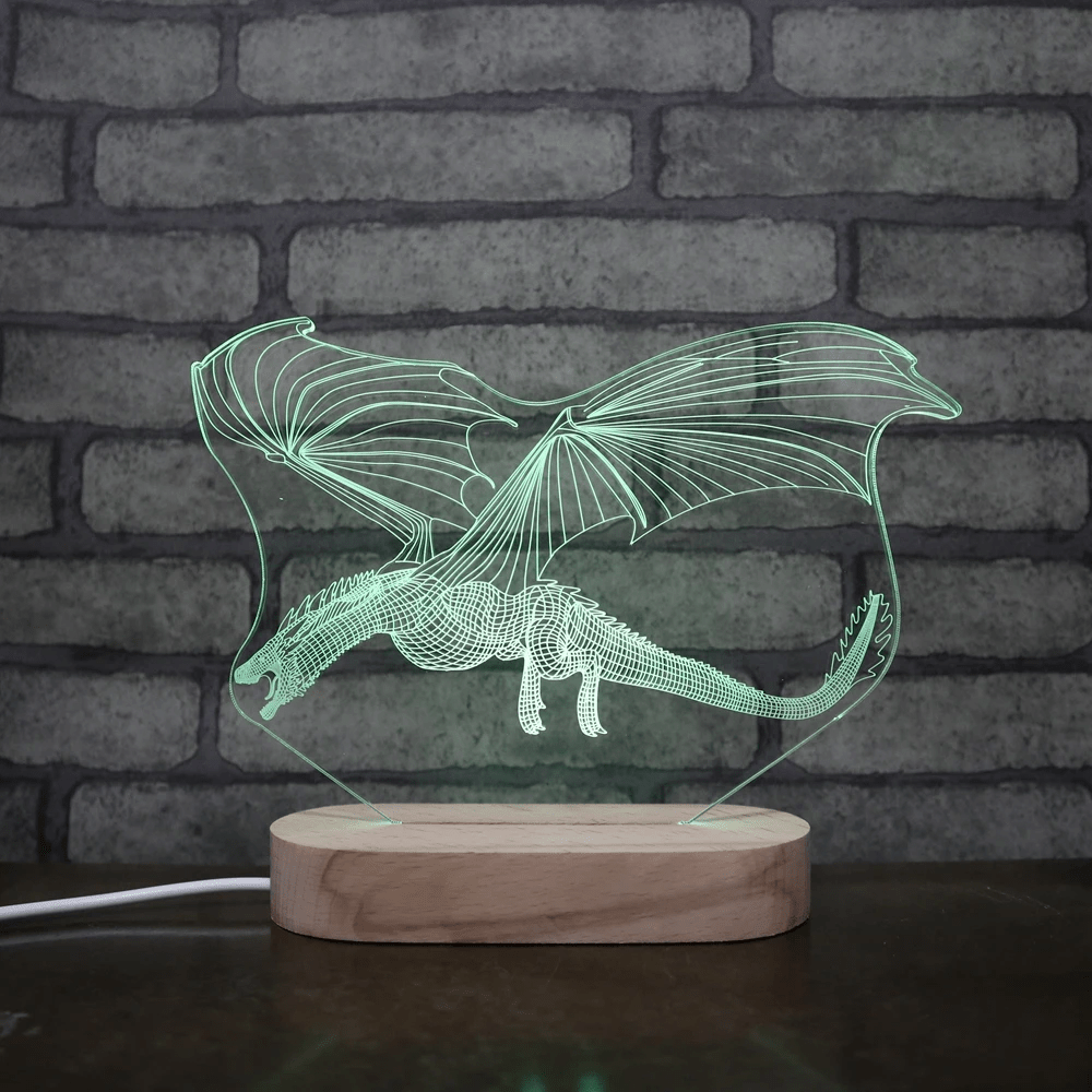Acrylic Wyvern Dragon Remote Control Night Light
