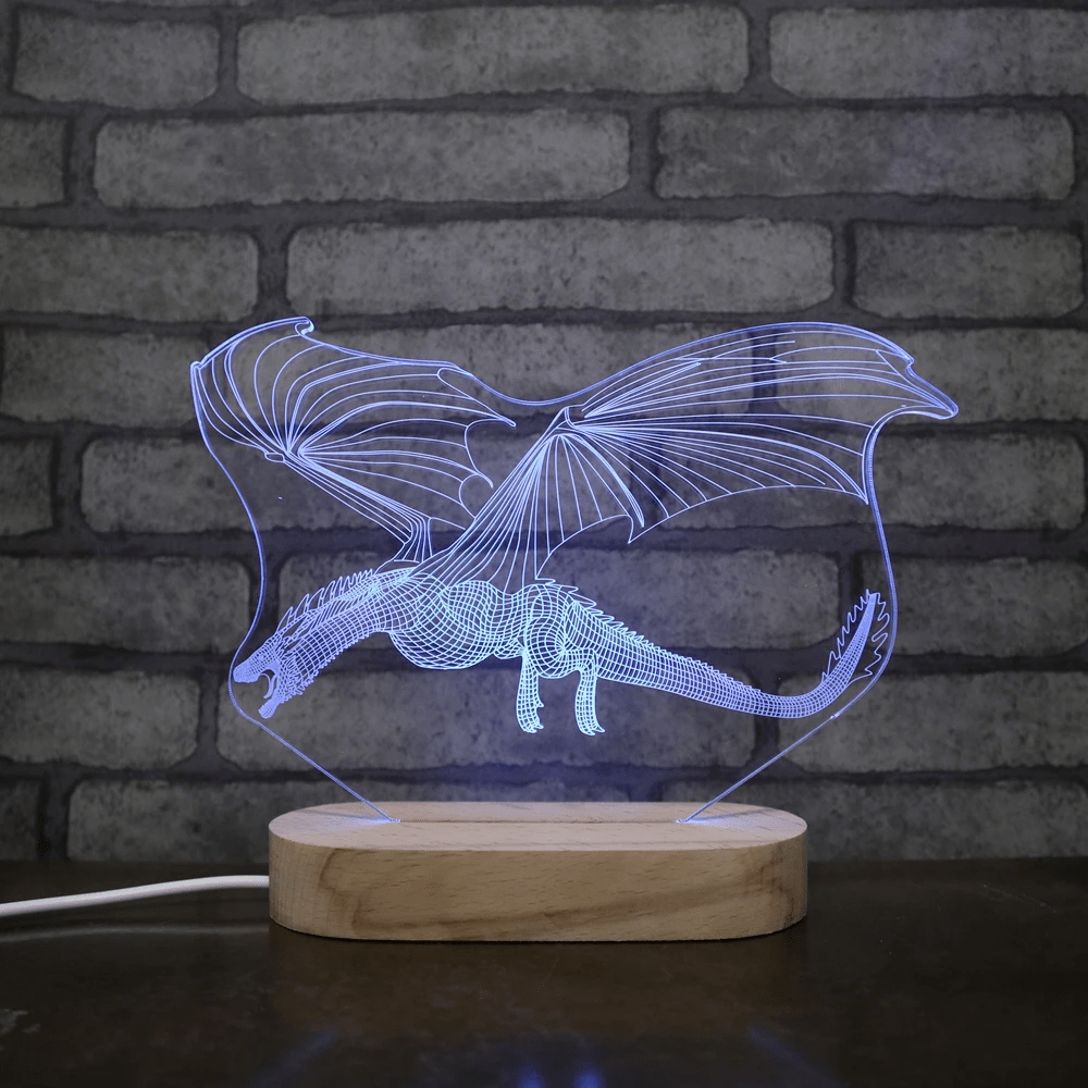 Acrylic Wyvern Dragon Remote Control Night Light