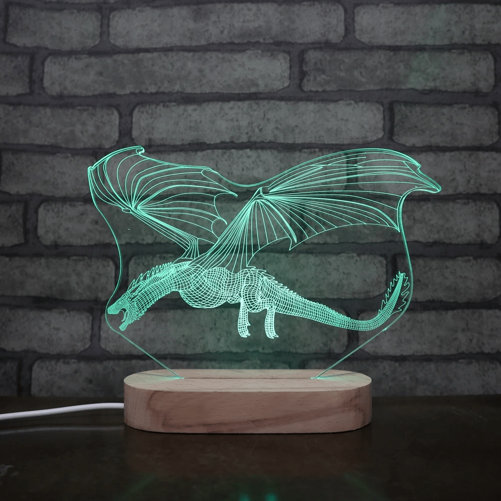 Acrylic Wyvern Dragon Remote Control Night Light
