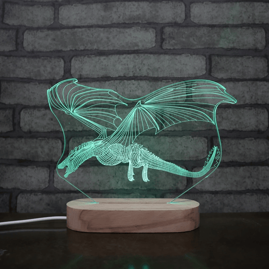 Acrylic Wyvern Dragon Remote Control Night Light