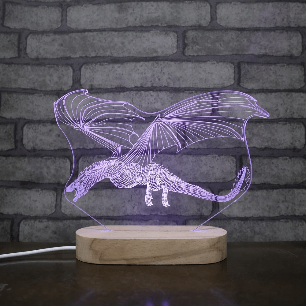 Acrylic Wyvern Dragon Remote Control Night Light