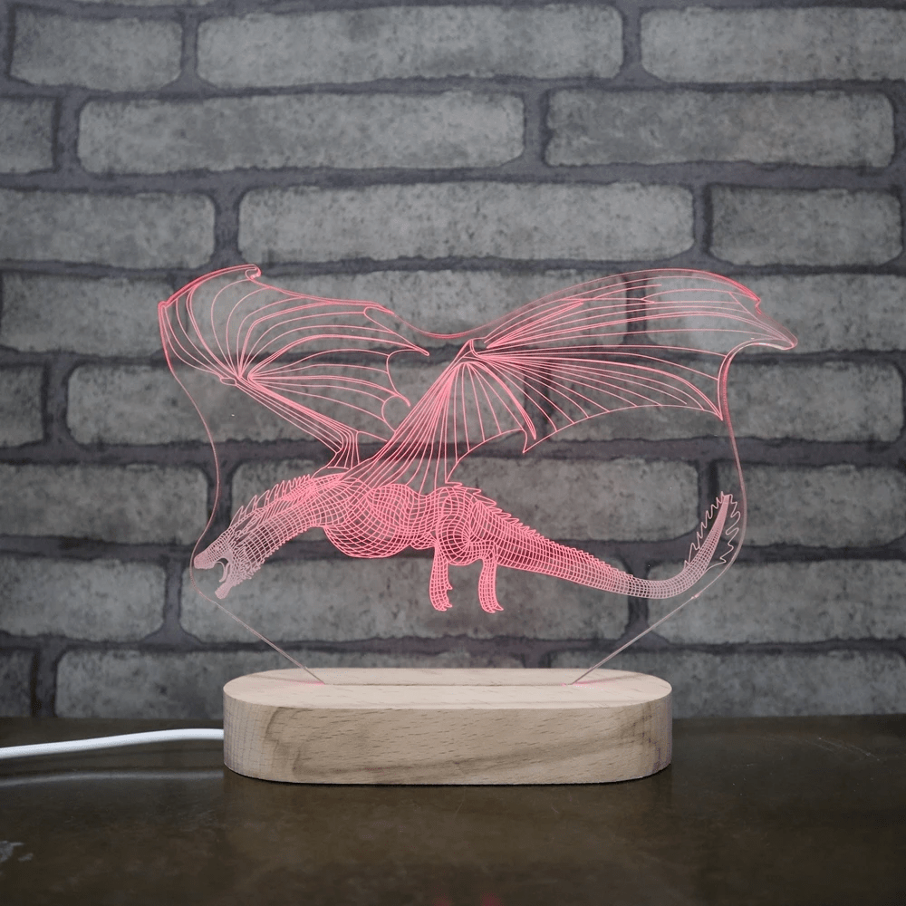 Acrylic Wyvern Dragon Remote Control Night Light