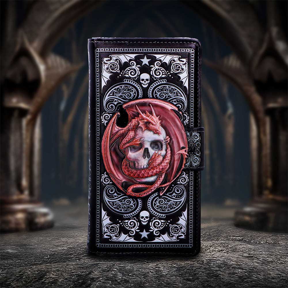 Anne Stokes Skull Embrace gothic dragon purse lifestyle display