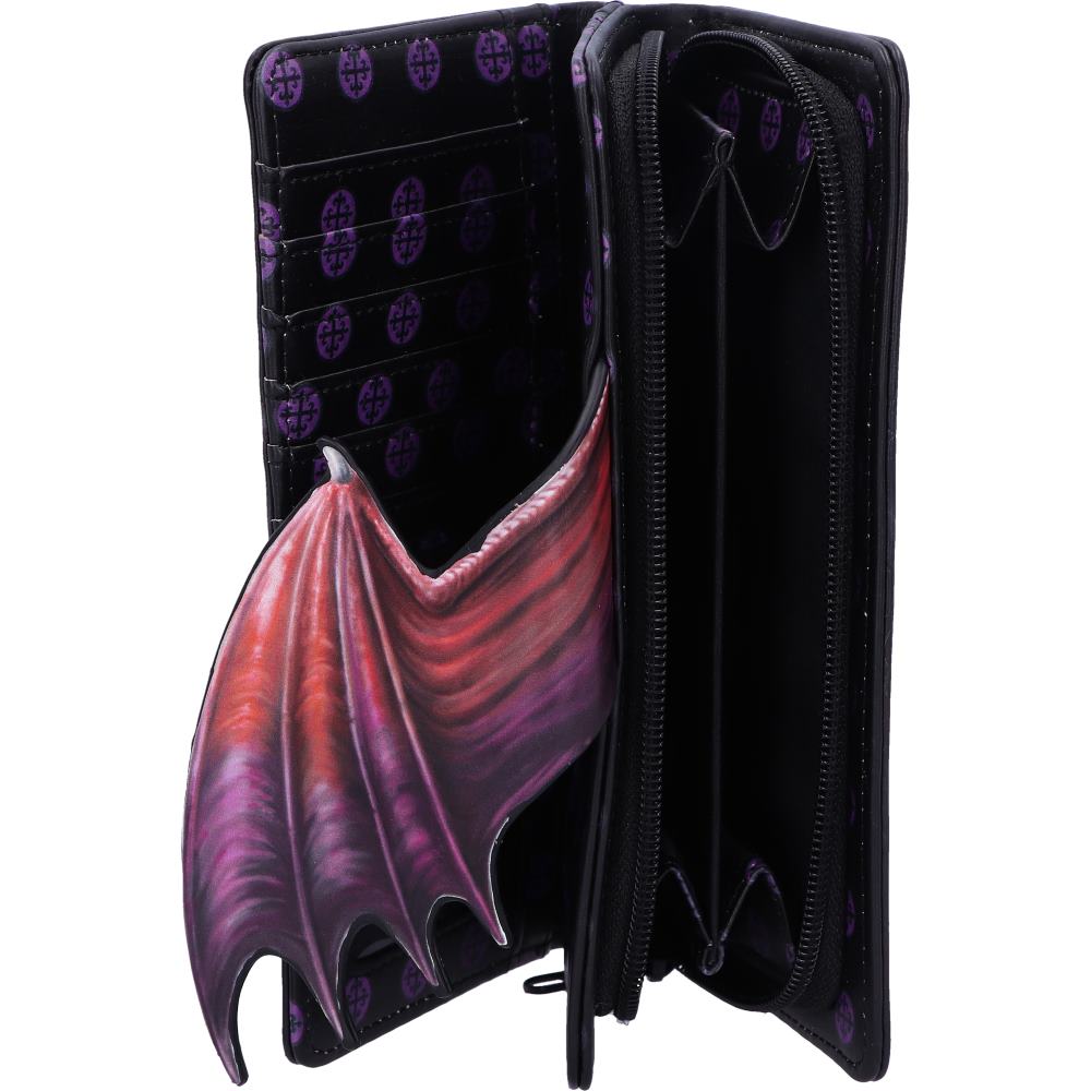 Take Flight Embossed Red Dragon Purse