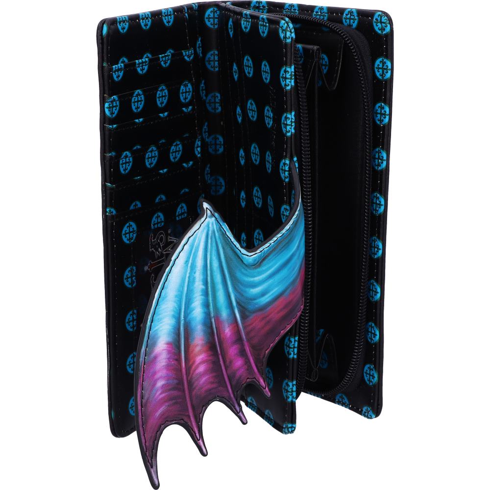 Take Flight Embossed Blue Dragon Purse