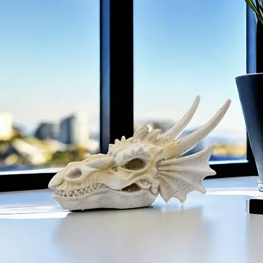 Vintage Dragon Skeleton Head