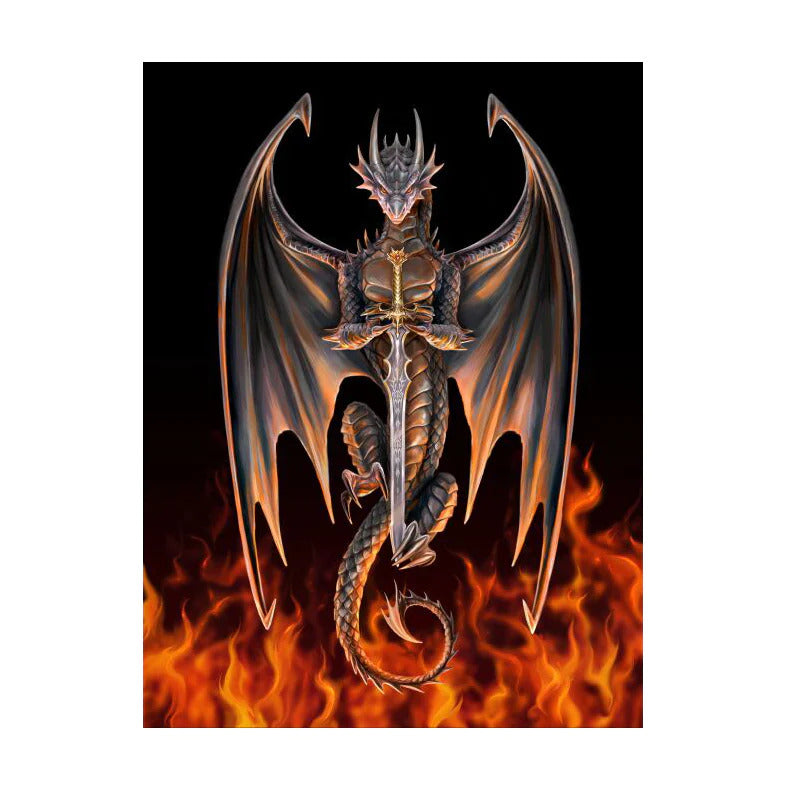Anne Stokes Dragon Warrior 40cm x 30cm 3D Lenticular Print