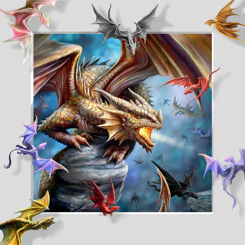 Anne Stokes Dragon Clan 40cm x 40cm 3D Lenticular Print