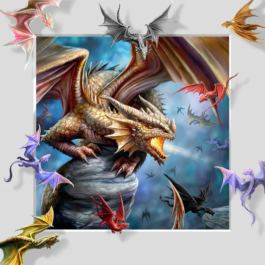 Anne Stokes Dragon Clan 40cm x 40cm 3D Lenticular Print