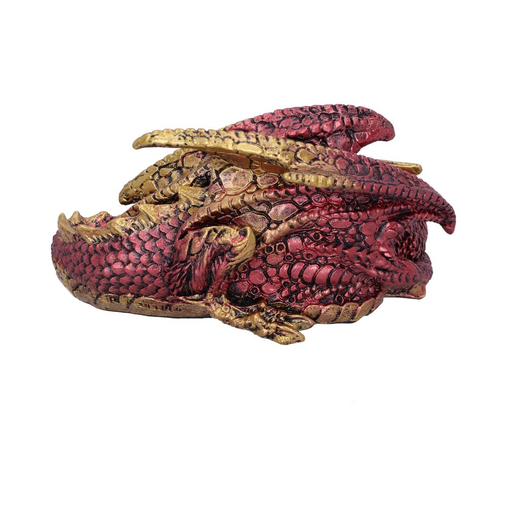 Aaden Red and Golden Resting Dragon Figurine